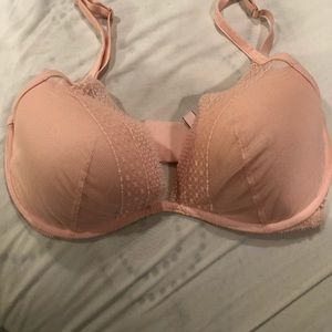 Pink lace bra